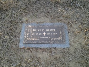 Bessie Mercer's Grave Marker